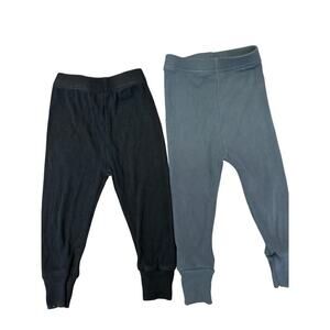 Set of 2 Pairs of ribbed joggers by Little Bipsy Size 12-18 months black gray